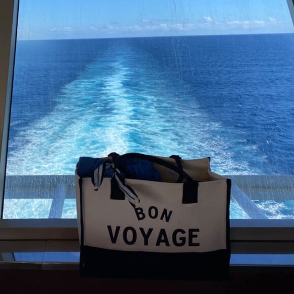 Neiman Marcus Bon Voyage Beach Tote Bag - Large Chic Tote Bag - Picture 1 of 3